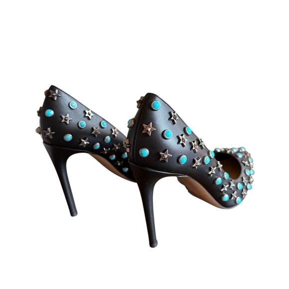 Valentino Garavani Star Studded Turquoise Stud Rockstar Leather Pumps EU 38 US 8 - Picture 6 of 15
